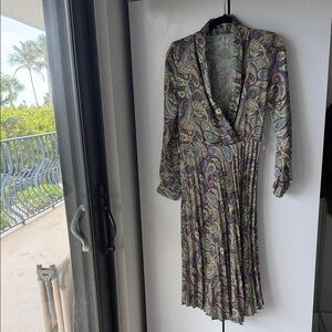 Paisley Print Wrap Dress